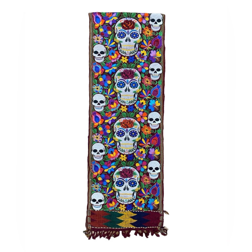 Skull Embroidered Table Runner